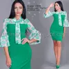 Платье женское 1534 Костюмная "Саржа" зеленый, лен