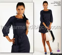 Платье женское 801 Трикотаж "Эквадор" шифон темно-синий