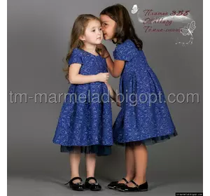 Платье детское 358 Жаккард темно-синий