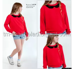 Блуза детская/свитшот 1438 Двухнитка красный