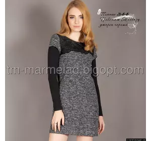 Платье женское 344 Трикотаж жаккард, джерси черный
