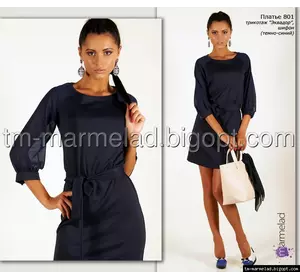 Платье женское 801 Трикотаж "Эквадор" шифон темно-синий